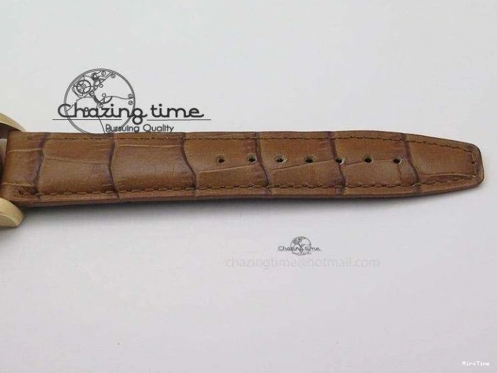 MIROTIME 0321 Youthful Pilot Chrono RG 3878 Gray Dial on Light Brown Leather Strap A 7394